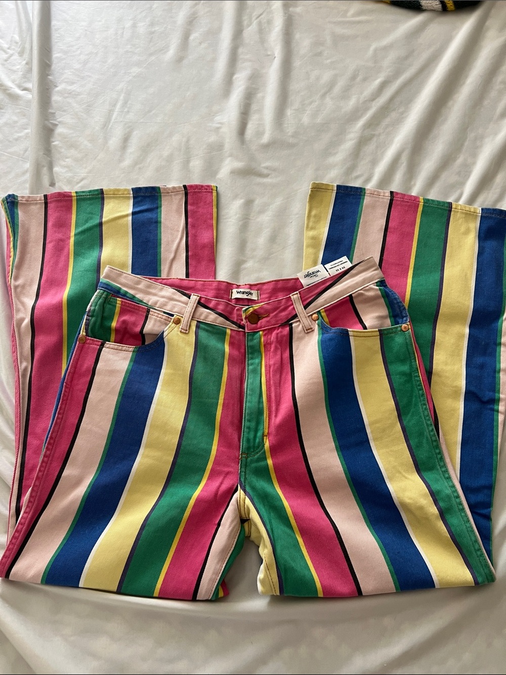 Wrangler 70’s style Multicolor Striped Flare Jeans